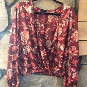 Rue 21 Red Paisley Print Blouse